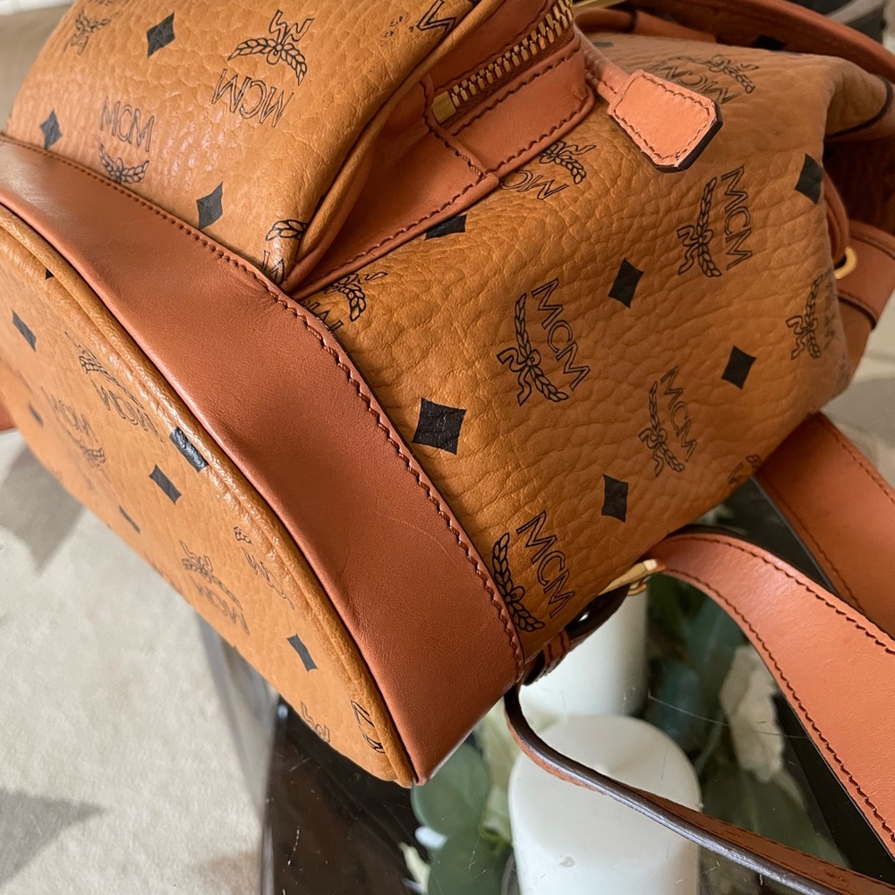 Mcm Heritage Drawstring Small Backpack Leather - image 8